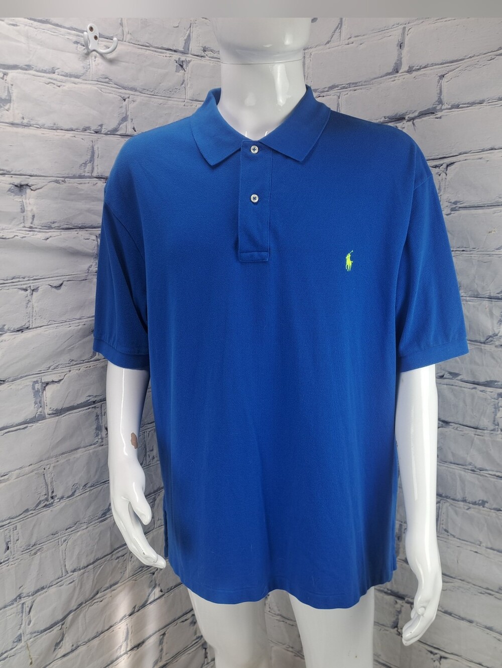 Polo Ralph Lauren Men's Polo Shirt Blue Yellow Pony Big and Tall Size 2XB